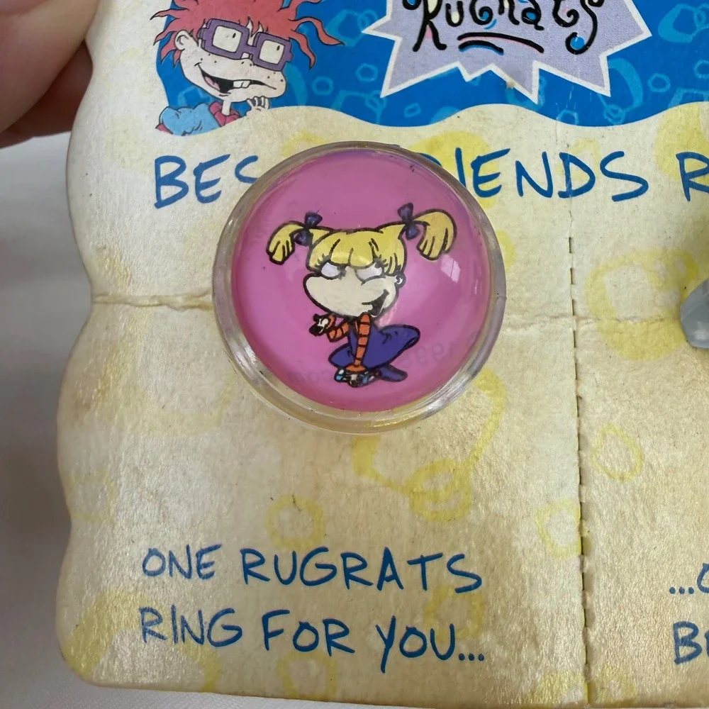 Vintage 1998 Rugrats Best Friends Ring Set Angelica Chuckie Nickelodeon 90s Toy